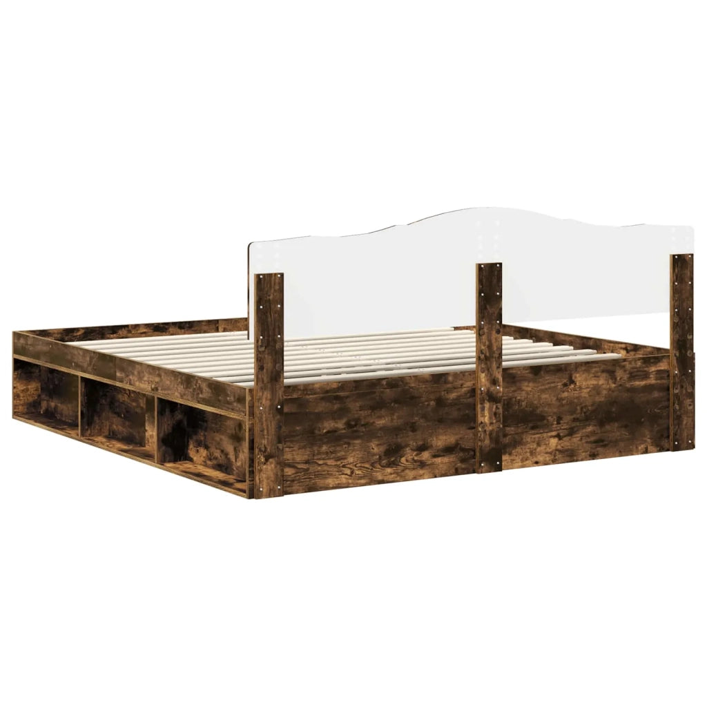 Struttura del letto Rovere fumé 180 x 200 cm Pino massello 3412866