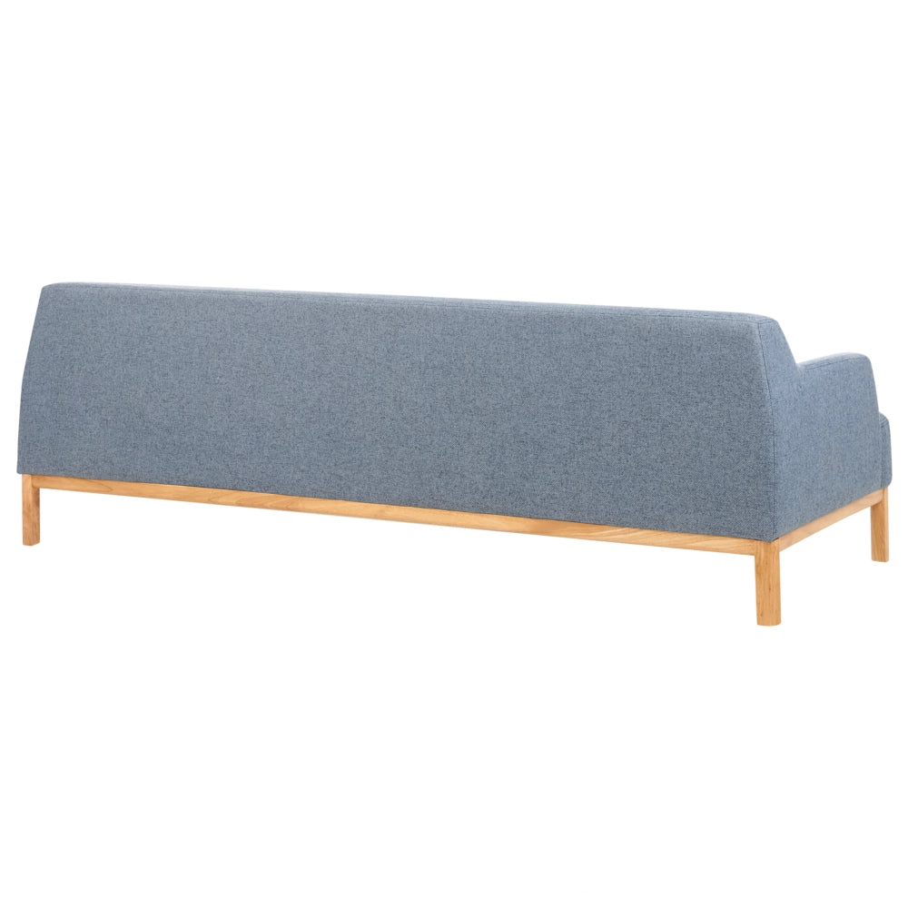 Divano a 3 posti in tessuto poliestere blu con gambe in legno Soggiorno elegante