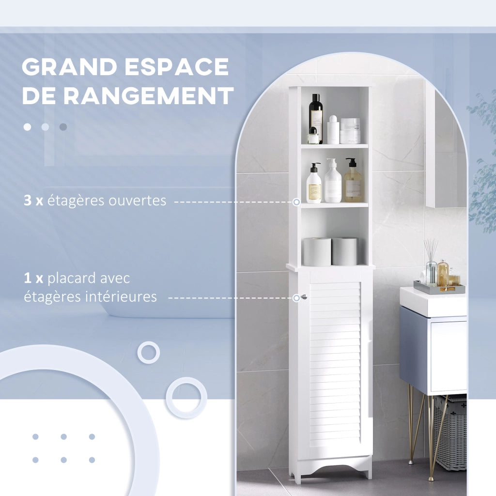 Armadietto Bagno Colonne 3 Ante ¨C zephmum ¨C Bianco MDF 80x30x180