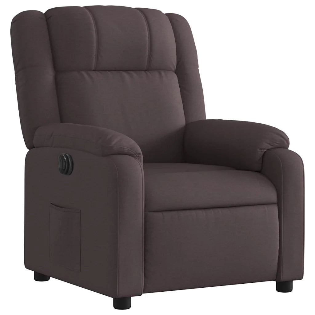 Poltrona Elettrica Reclinabile Marrone Scuro in Tessuto 3205183