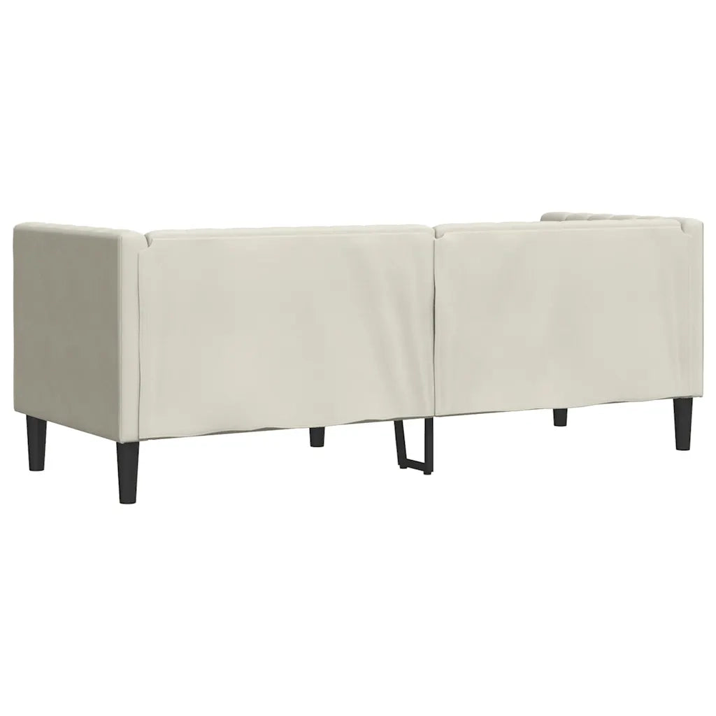 Divano Chesterfield con Rinforzi 3 Posti Crema in Velluto 372700