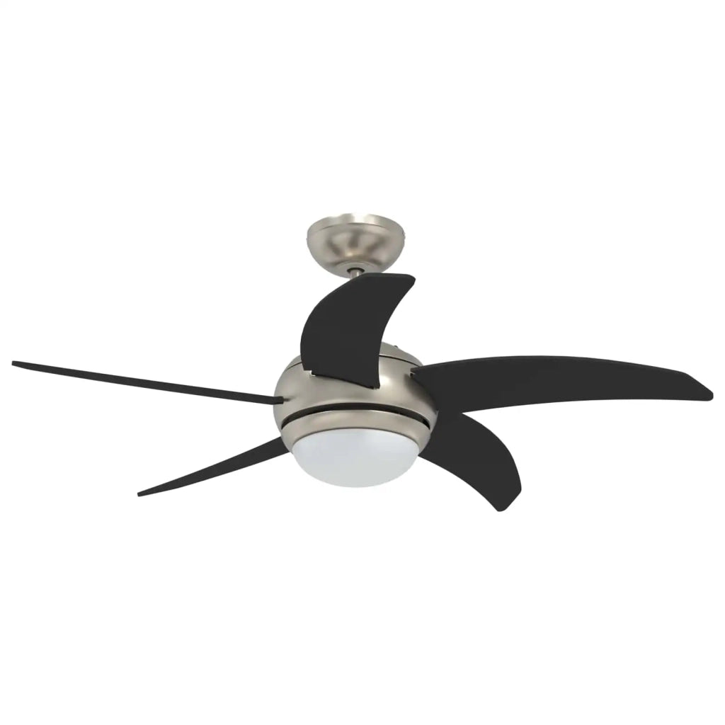 Ventilatore da soffitto con luce e telecomando Ø 110 cm Nero 42035654