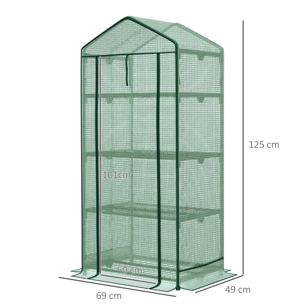 Mini serra da coltivazione con copertura in plastica e 3 ripiani ¨C zephmum ¨C 3 piani