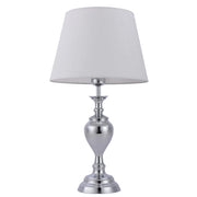 Lampada da tavolo Italux Etien cromo E27, paralume bianco