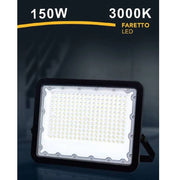 Trade Shop - Faro Led 150 Watt Proiettore Esterno Ip65 Nero Luce 3000k 6500k 4000k Fs150w-n - -bianco Caldo      -