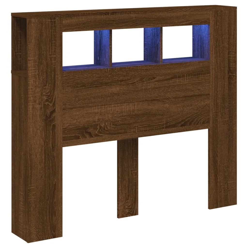 Testiera LED Rovere Marrone 120x18,5x103,5 cm Legno Multistrato 837343