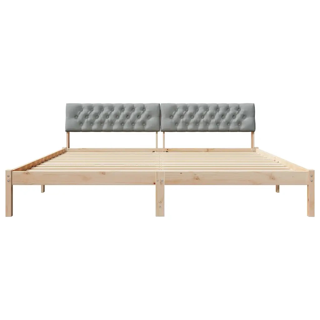 Struttura del letto-Giroletto Marrone e grigio chiaro 200 x 200 cm 514570