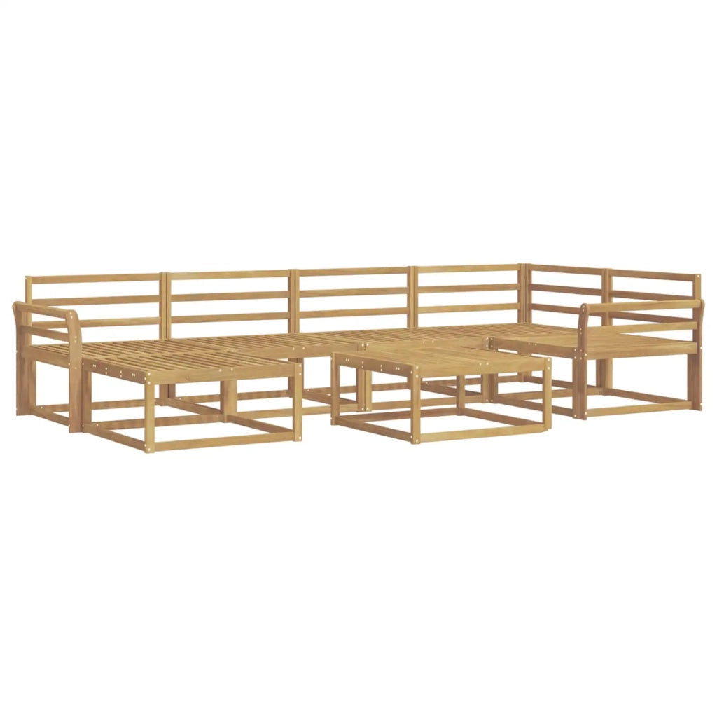 Set di divani da esterno 7 pcs Bianco Legno di Acacia Massello 3386723