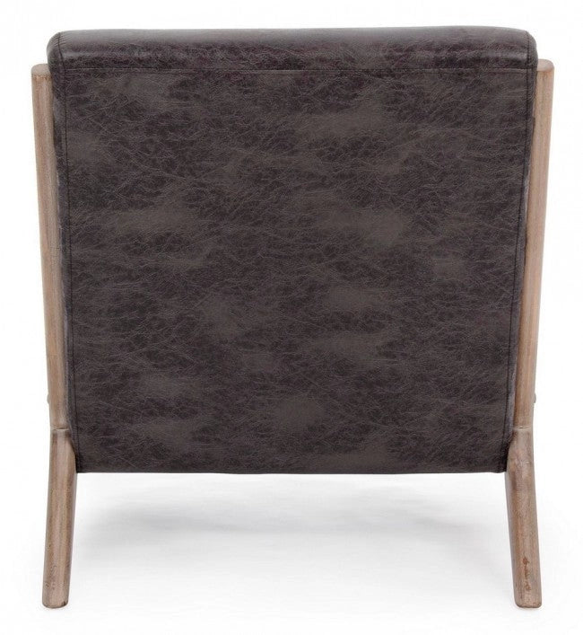 Poltrona con Cuscini Ancilla Dark in Similpelle