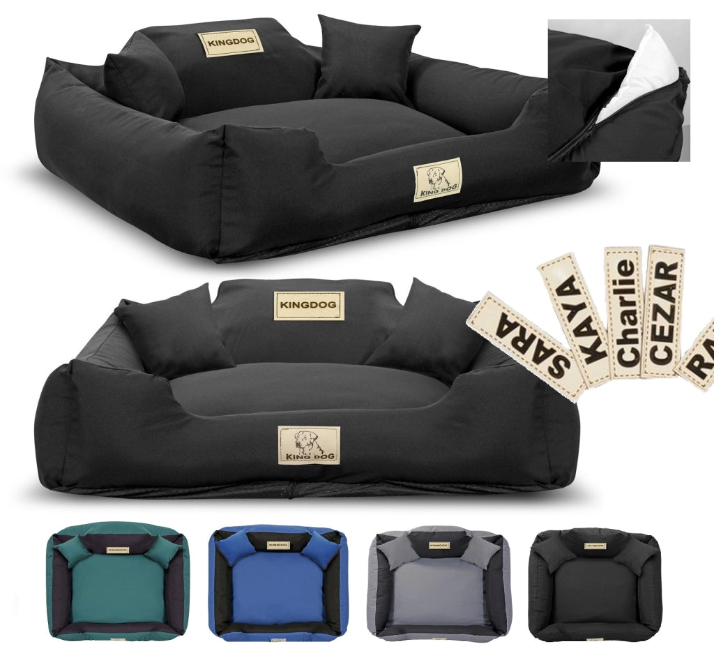 AIO FACTORY 100x75 cm KINGDOG MM43 Letto per cani personalizzabile, Nero