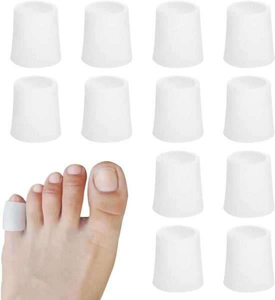 Custodie per dita e protezione (12 pezzi) con gel e silicone per dita piccole | Riduce il dolore, offre protezione e separa le dita | Ideale per sport di dita e protezione comoda
