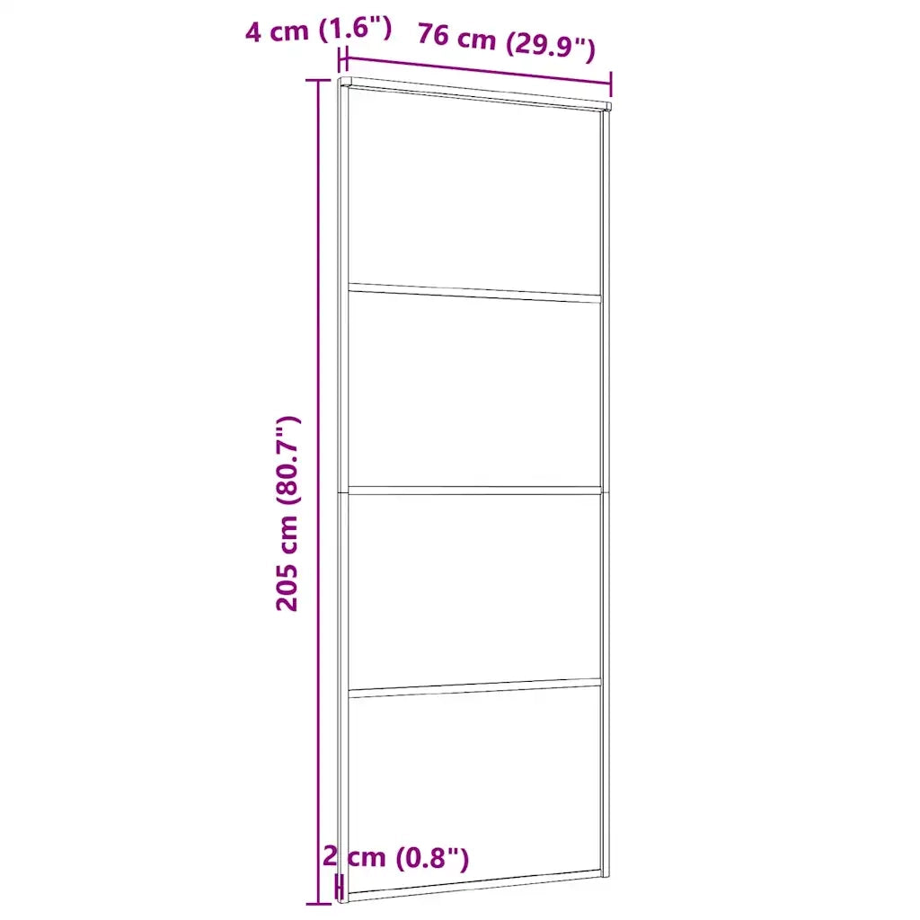 Porta Scorrevole Vetro Smerigliato ESG Alluminio 76x205 cm Nera 151655