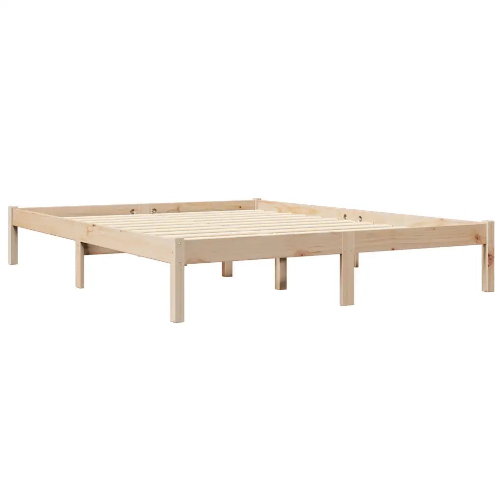 Letto Libreria senza Materasso-Struttura Letto contenitore 160x200 cm in Legno di Pino 412737