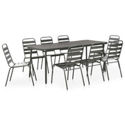 Set da Pranzo da Giardino 9 pz in Acciaio Grigio Scuro cod mxl 73533