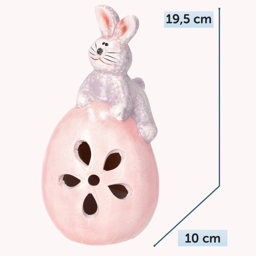 KADAX Coniglietto di Pasqua, statuetta in ceramica per decorazioni pasquali, 19 cm