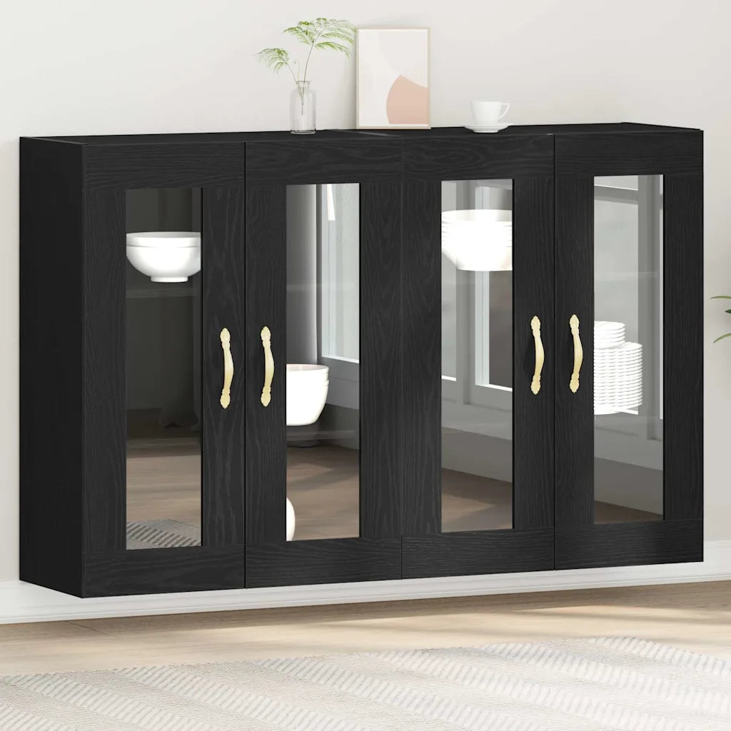 Armadi da Parete 2 pcs Rovere Nero 69,5 x 34 x 90 cm 3334319