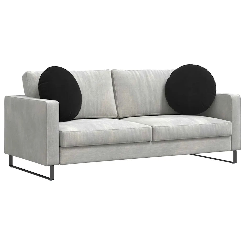 Cuscini per Seduta 2 pcs Nero Ø50 x 19 cm Velluto