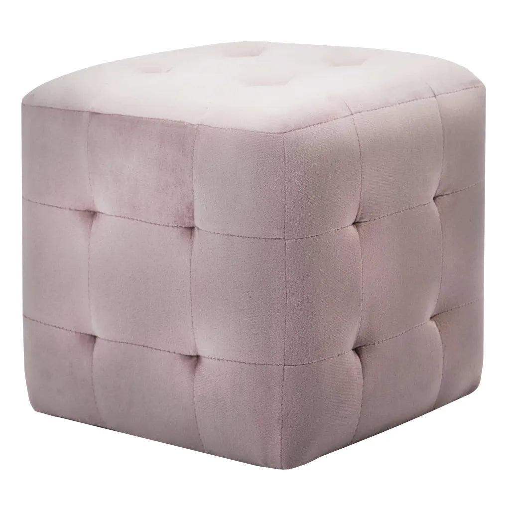 Pouf 2 pz Rosa 30x30x30 cm in Velluto 278388
