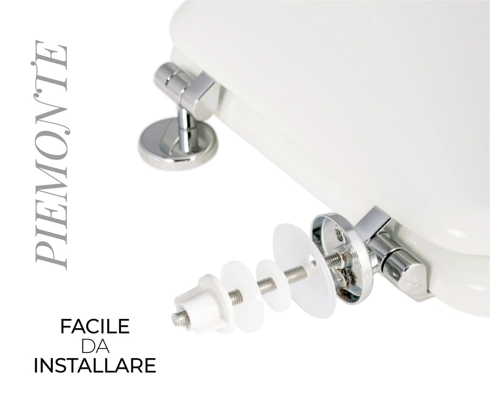 Sedile per WC modello PIEMONTE - Misure 37x43,6 cm.