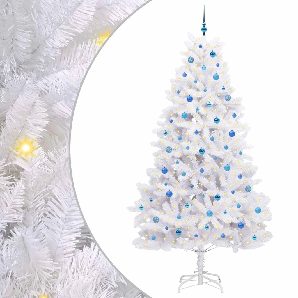 Albero di Natale Artificiale-Albero Natalizio con Rami Pieghevoli Bianco 240 cm 488914