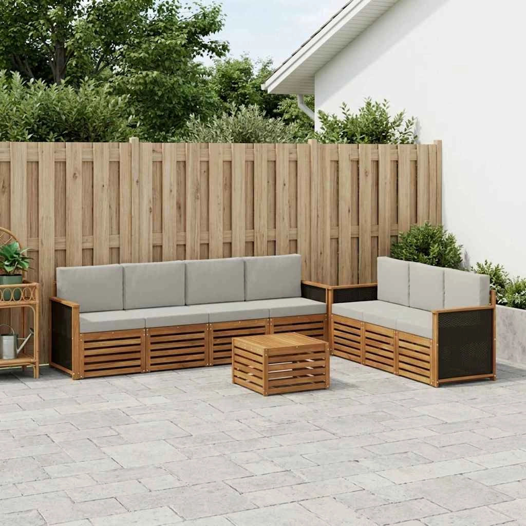 Set divani 8 pz Legno di Acacia Massello 3384102