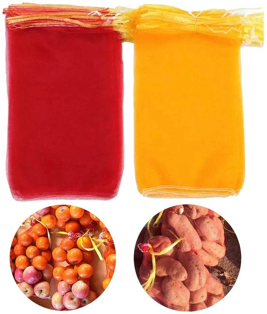 Sacchetto per patate in polietilene di alta qualità 50x80 cm - 20 pezzi - sacchetto per verdure - sacchetto con corda di trascinamento - ventilato - resistente alle scalfitture