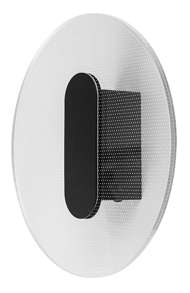 Applique LED integrato nera tonda trasparente Norael Rabalux