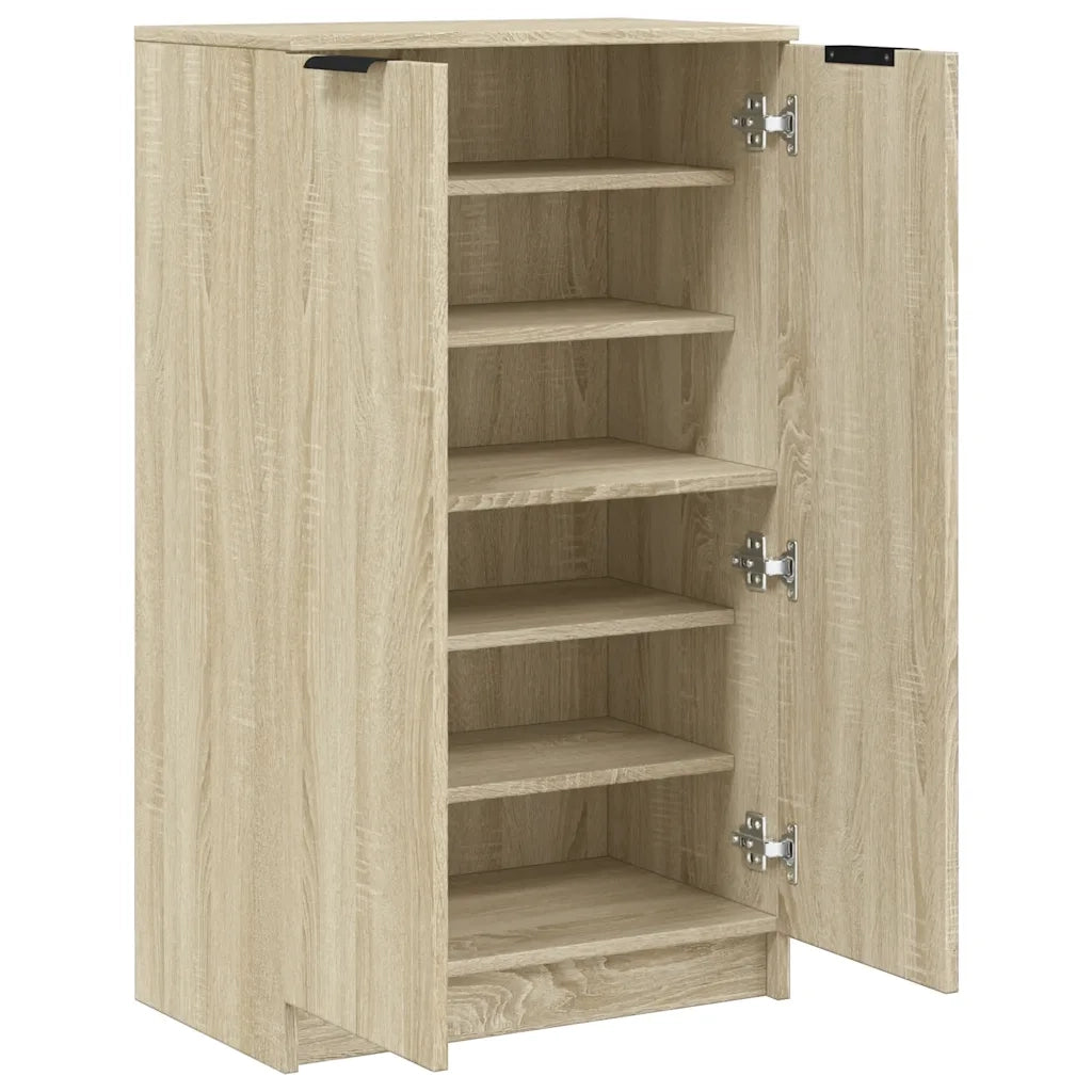 Scarpiera-Scaffale per scarpe Rovere Sonoma 59x35x100,5 cm in Legno Multistrato