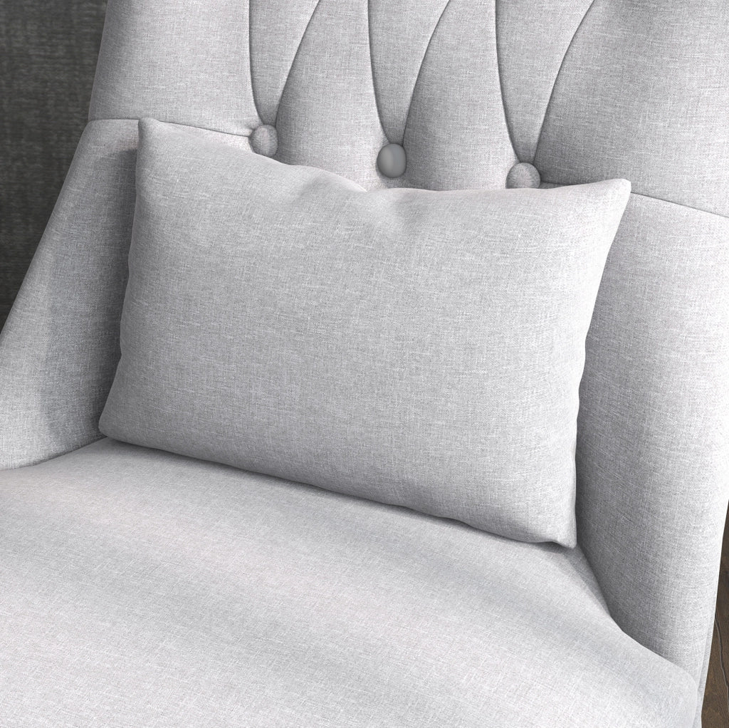 Poltrona relax 52，5x69x77 cm in lino grigio con cuscino lombare