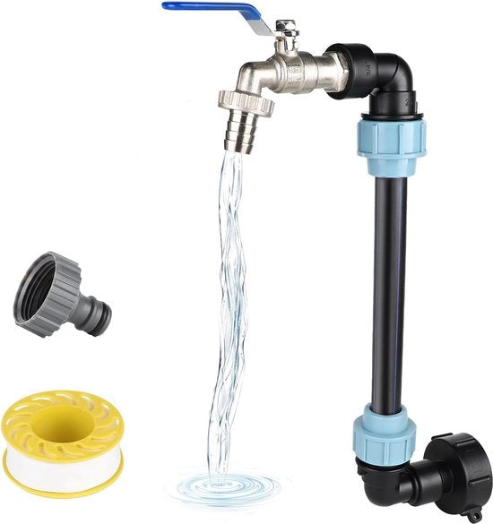 Tappo di rilascio per 1000L con adattatore S60x6 per confezione con vite a spigola 3/4" - valvola a sfera per serbatoi IBC