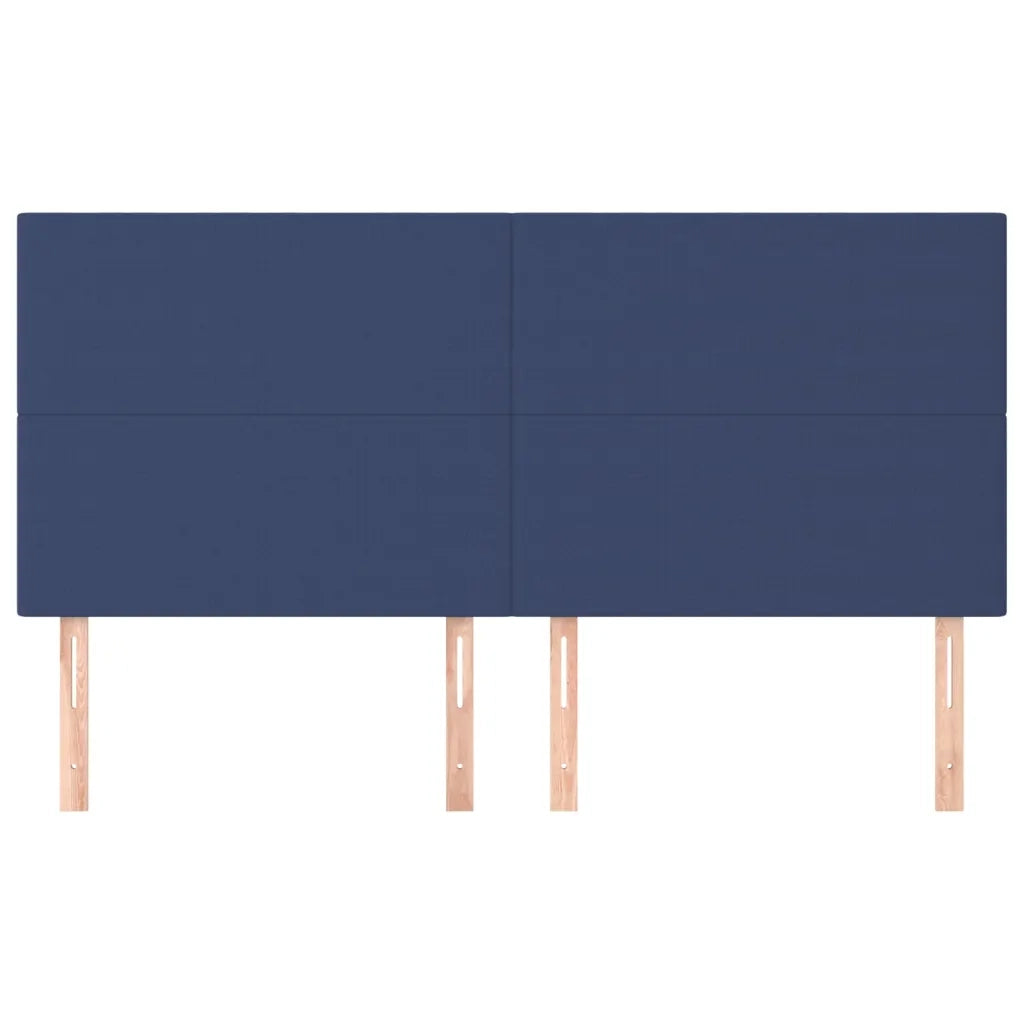Testiera-Testata-Testiera Decorativa Blu 200x5x118/128 cm Tessuto 653191