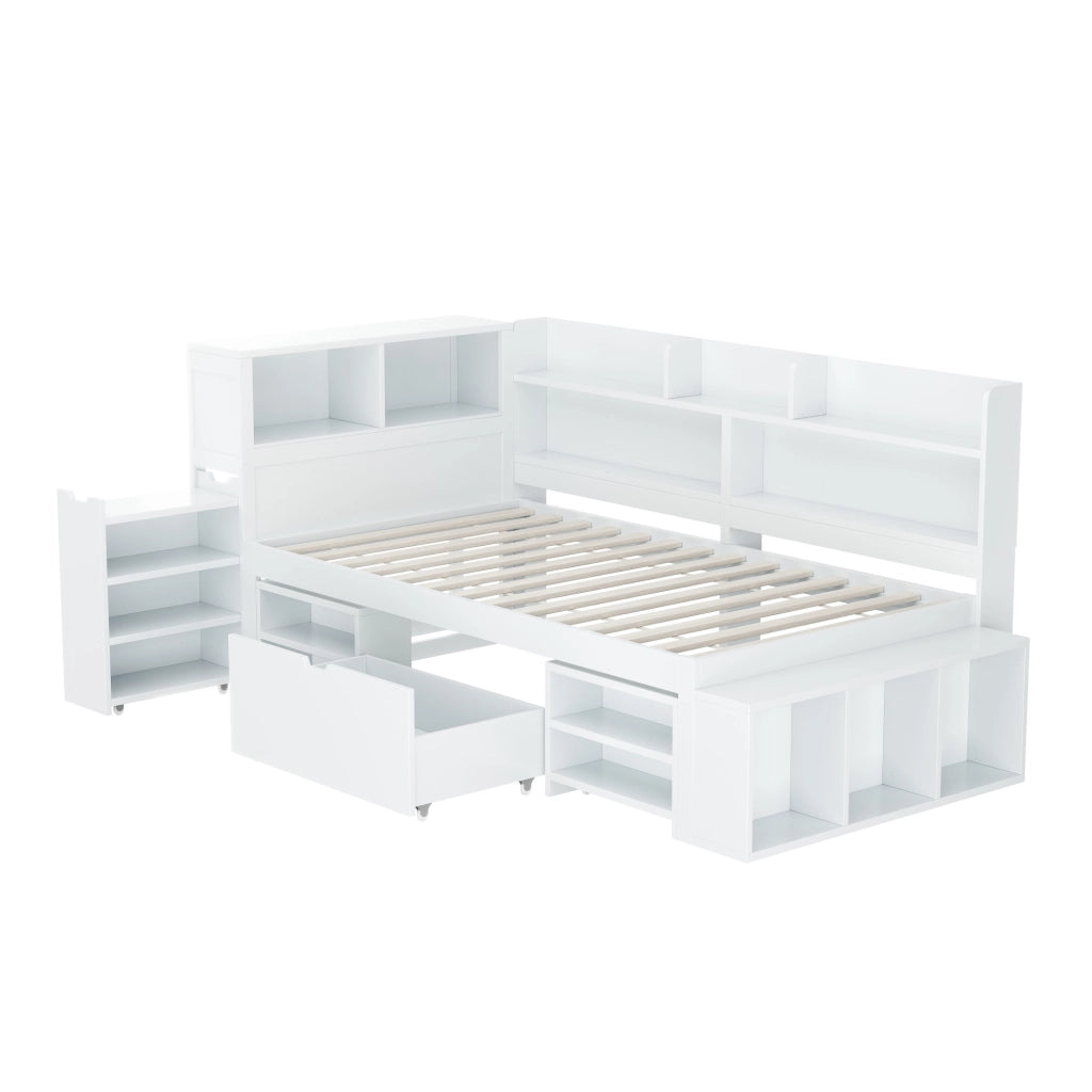 Letto singolo multifunzione in compensato 90x200 cm