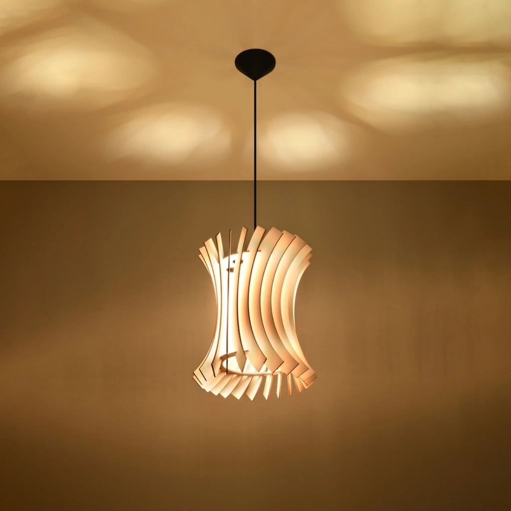 Lampada a tubo in legno Peach Puff Oriana E27 15W LED stile scandinavo