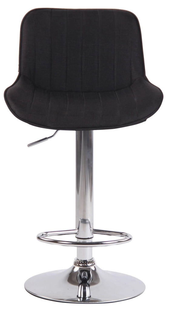 Set di 2 sgabelli da bar Lentini in tessuto nero,cromo