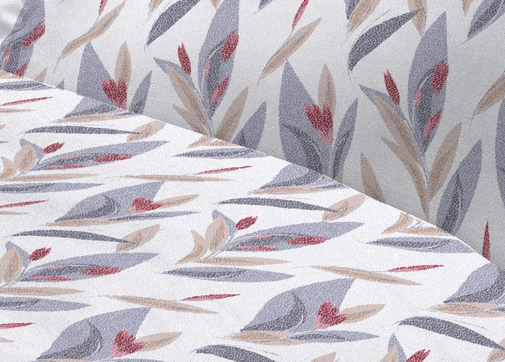 Completo Lenzuola Letto 100% Cotone Italy 3027 Disegno Tulipani - Piazza E Mezza - Rosso