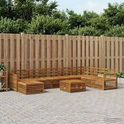 Set di divani da esterno 9 pz Naturale Legno di Acacia Massello 3383747
