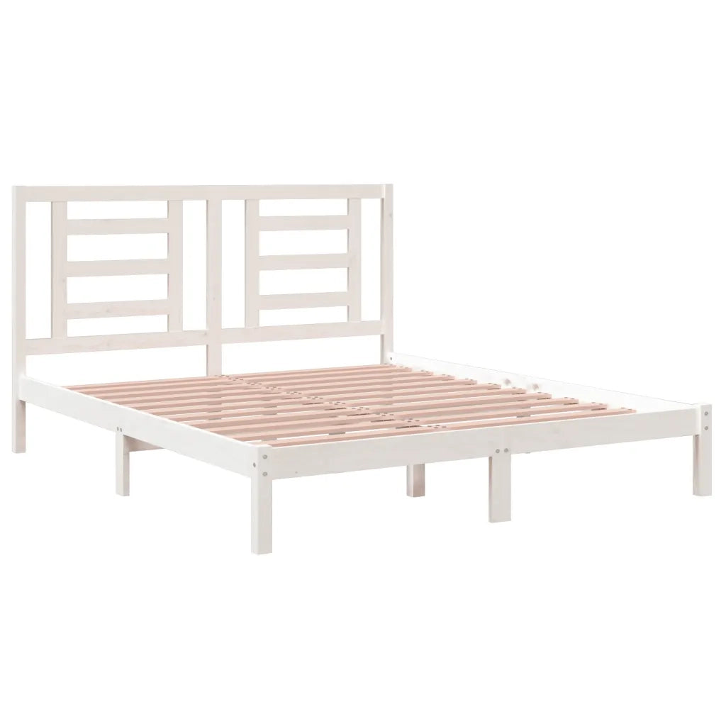 Giroletto senza Materasso Bianco 160x200 cm Legno Massello Pino 3104359