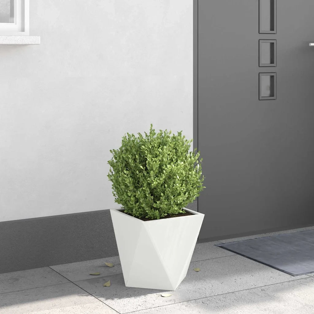 Fioriera | Cassetta per fiori | Vaso Bianco 30 x 30 x 30 cm Acciaio