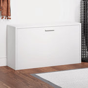Panca Scarpiera Bianco Lucido 80x24x45 cm in Legno di Argilla 342643
