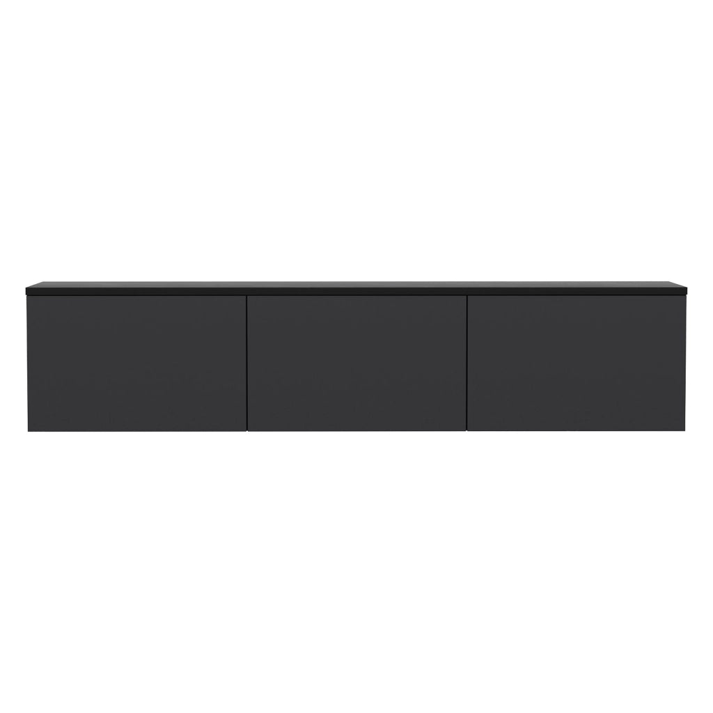 Marazzi, Mobile Porta tv Luci led Incluse, 160x32x35h cm Nero Antracite