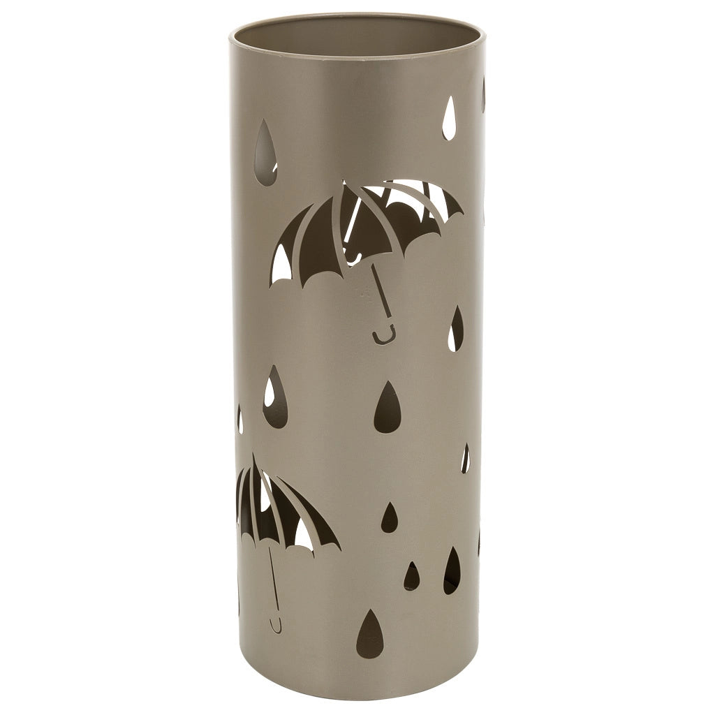 Portaombrelli tondo in metallo dorato d20x50h