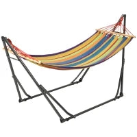 Amaca da Giardino Pieghevole con Supporto Curvo in Metallo Epossidico, Carico max. 120 Kg, Multicolore