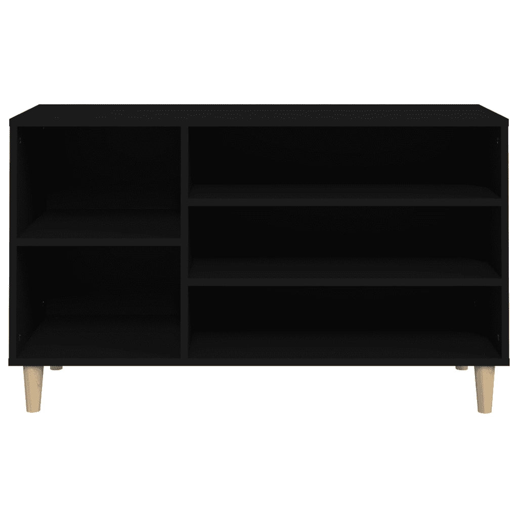 Scarpiera-Scaffale per scarpe Nera 102x36x60 cm in Legno Multistrato 163262