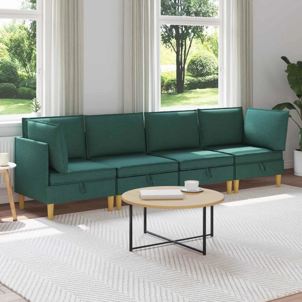 Set di divani modulari con spazio di archiviazione 4 pcs
