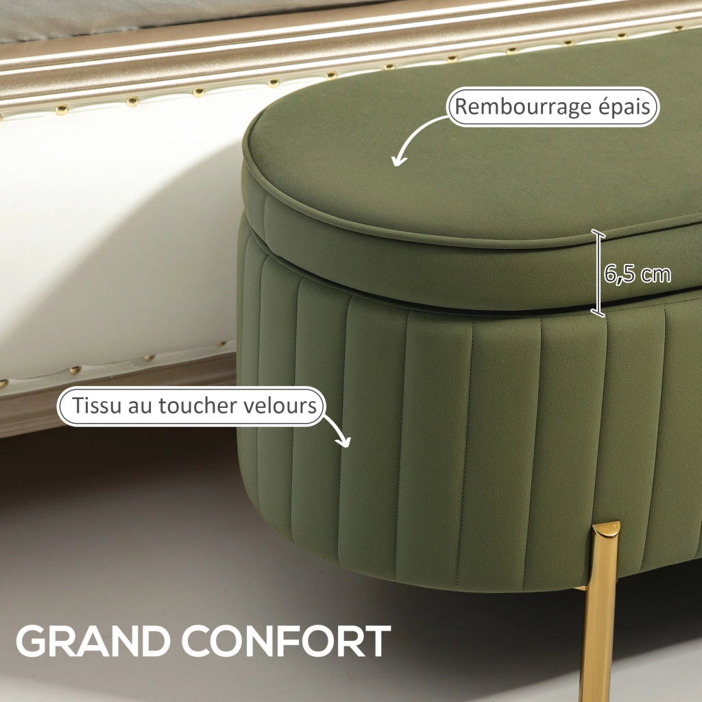 Letto contenitore con cassetti ¨C Zephmum ¨C Velluto verde scuro 108x44x43,5 cm