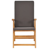 Set da Pranzo da Giardino 7 pz con Cuscini Legno di Teak Grigio cod mxl 41691