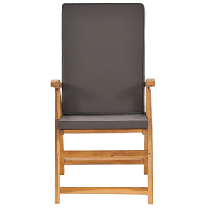 Set da Pranzo da Giardino 7 pz con Cuscini Legno di Teak Grigio cod mxl 41691