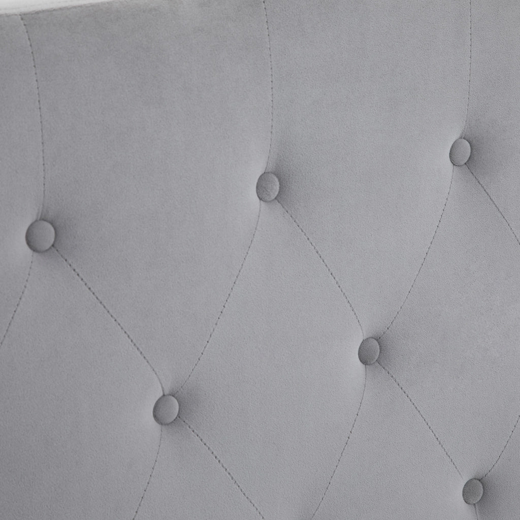 Testiera imbottita per letto ¨C zephmum ¨C grigio velluto 185x134 cm