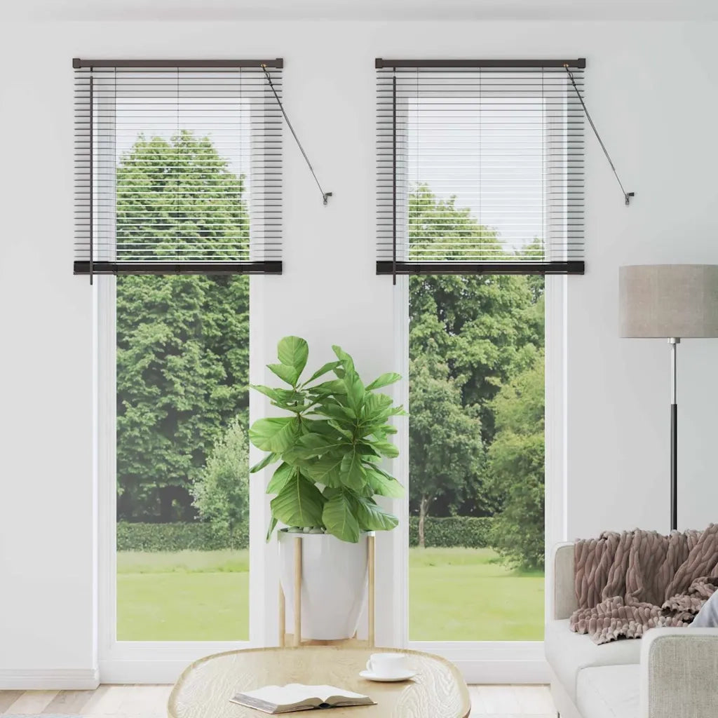 vidaXL Tenda per Finestra con tende Nero Alluminio
