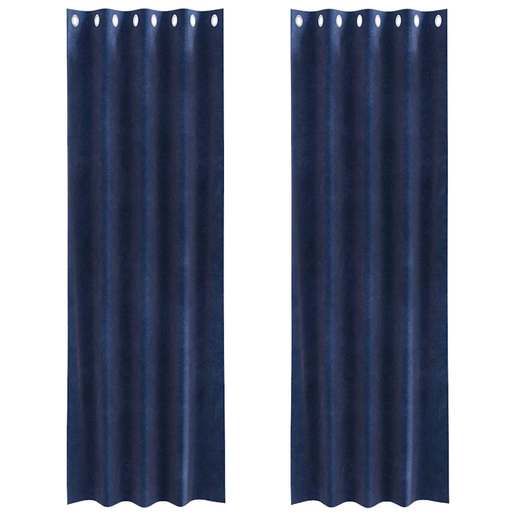 Tende oscuranti 2 pcs Blu Scuro 140 x 245 cm Velluto 4107196